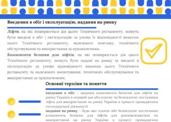 Інформаційний бюлетень технічного регламенту ліфтів і компонентів безпеки для ліфтів
