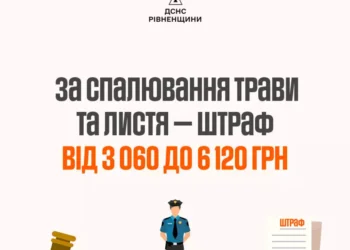 За самовільне спалювання сухої трави громадянам загрожує штраф